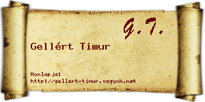 Gellért Timur névjegykártya